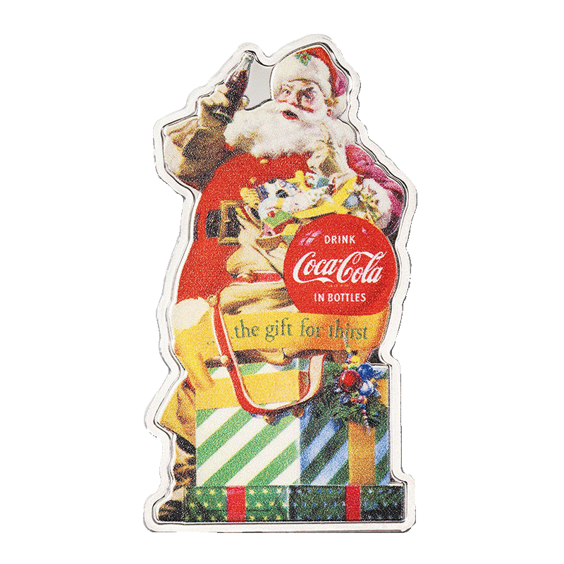 Image for 1 oz Coca-Cola® Santa Shaped Silver (2024) from TD Precious Metals